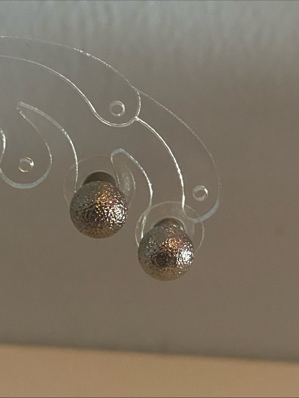 Textured Silver Ball Stud Earrings